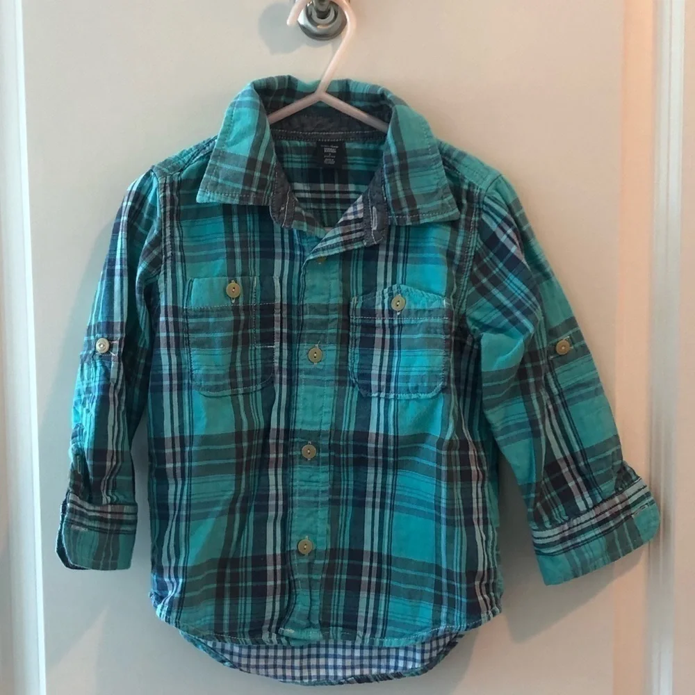 Baby gap button down with tab roll sleeves
